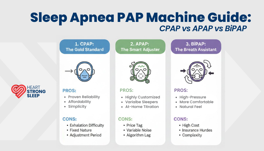 Apap Machine Types Comparision : CPAP, APAP & BiPAP Machines for Sleep Apnea