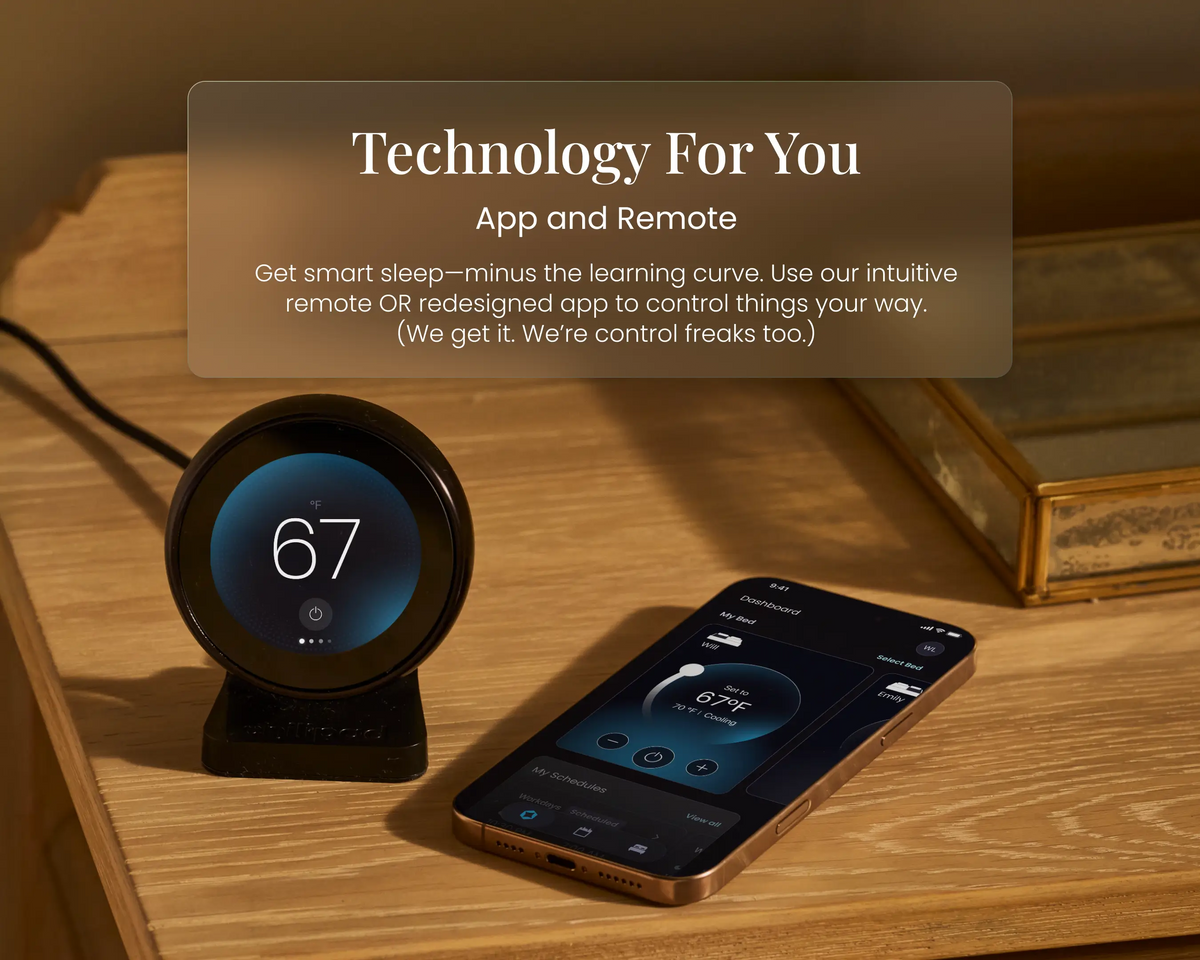 Comparison infographic illustrating remote control versus mobile app features on Chilipad 2.0 topper