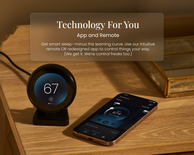 Comparison infographic illustrating remote control versus mobile app features on Chilipad 2.0 topper