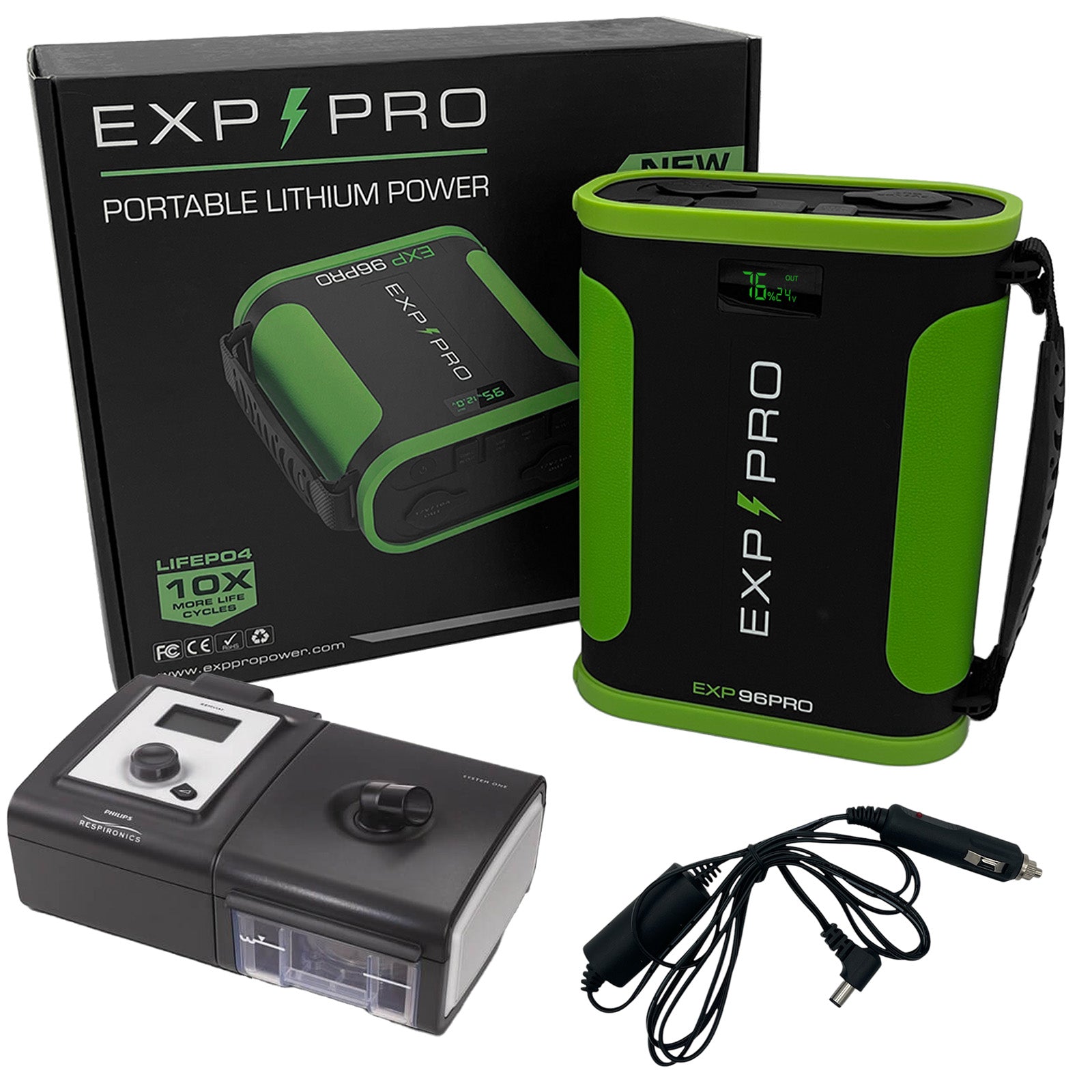 EXP96PRO APEX Battery (CPAP DC Cord Included) Transcend Mini / Micro EXP96PRO APEX Battery (CPAP DC Cord Included) Transcend Mini / Micro