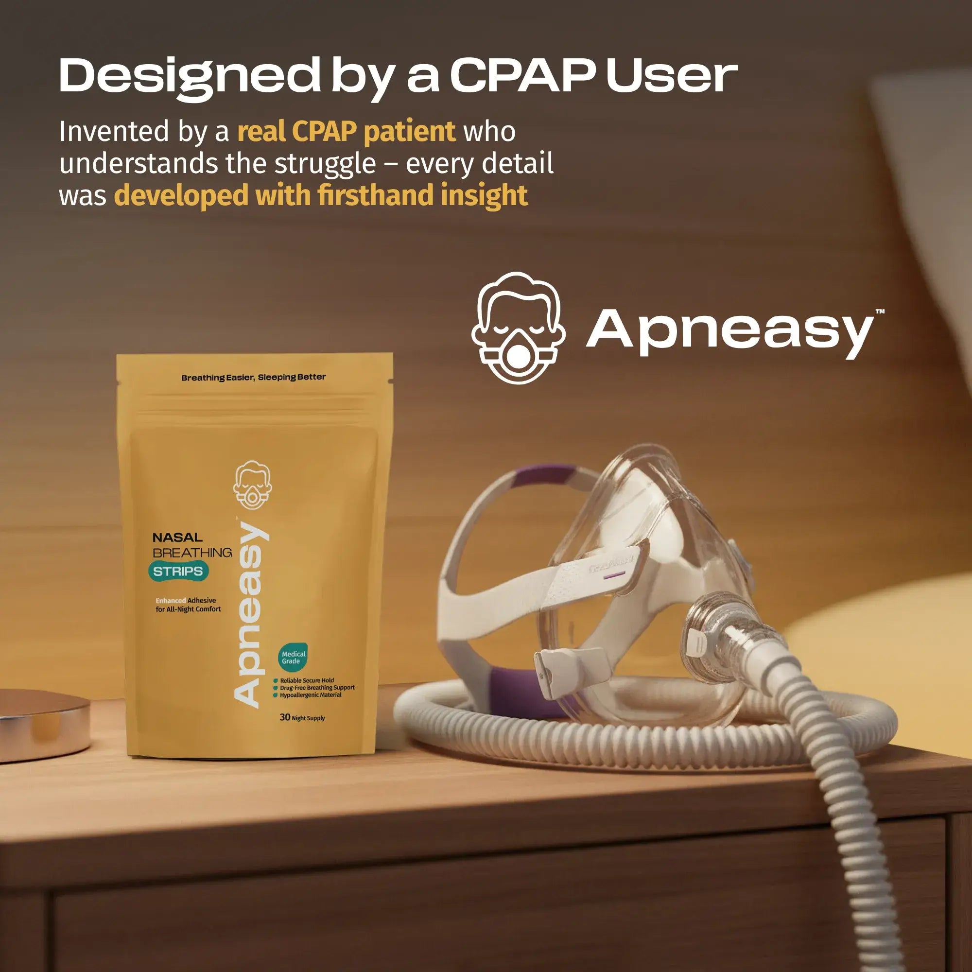 Nasal Breathing Strips - Invented by a real CPAP Patient, Developed with Firsthand Insights. From Heartstrong Sleep.