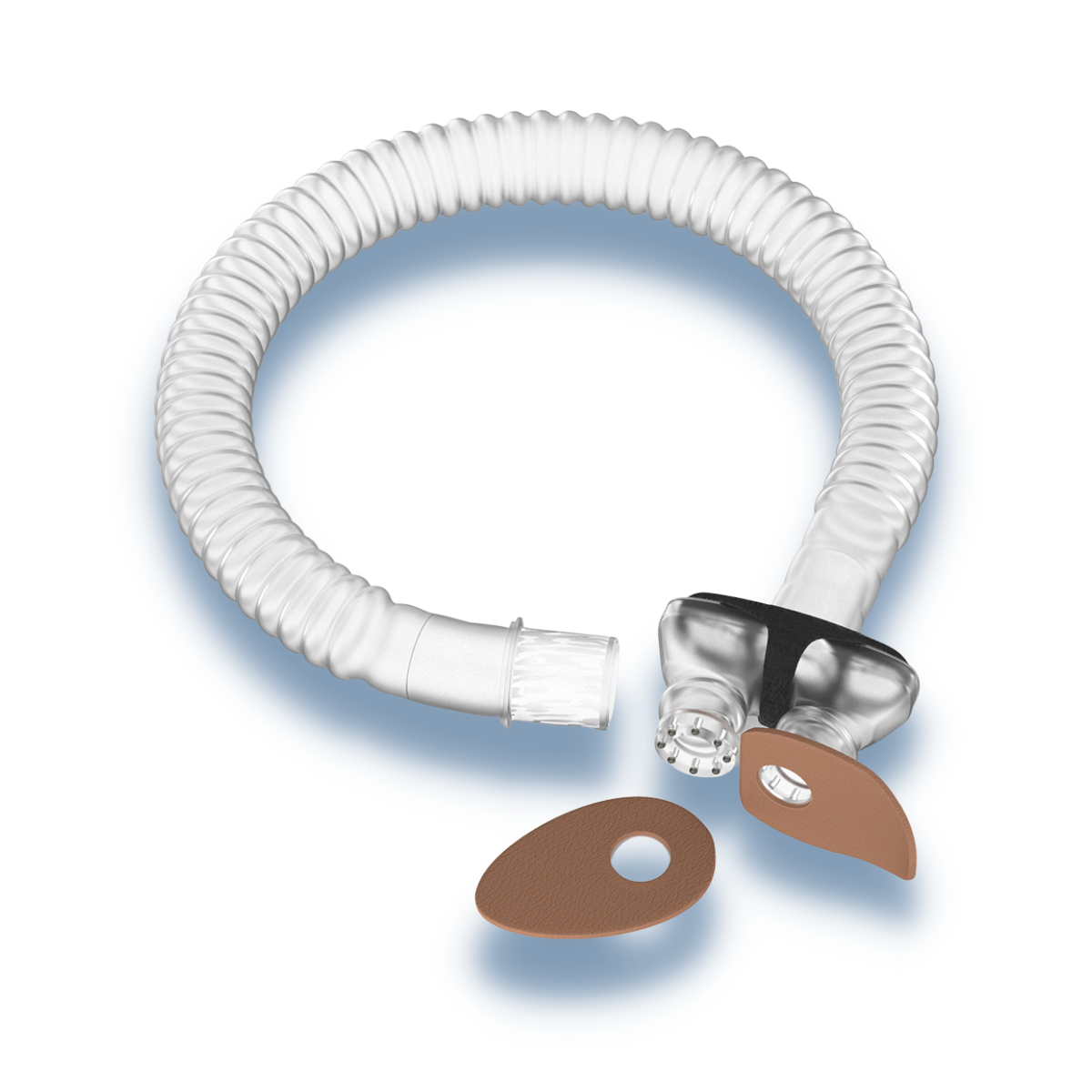 Bleep Eclipse CPAP mask frame assembly connected to flexible short tube