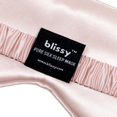 Blissy 100% pure 22-Momme mulberry silk eye mask in gentle pastel pink