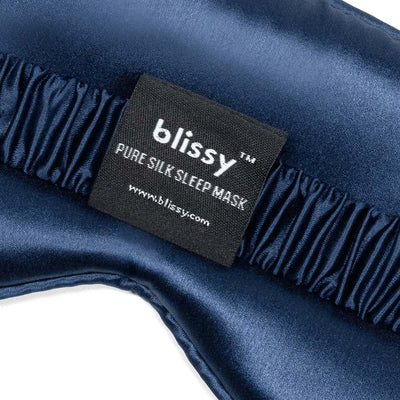 Blissy 100% pure 22-Momme mulberry silk sleep eye mask in soft blue