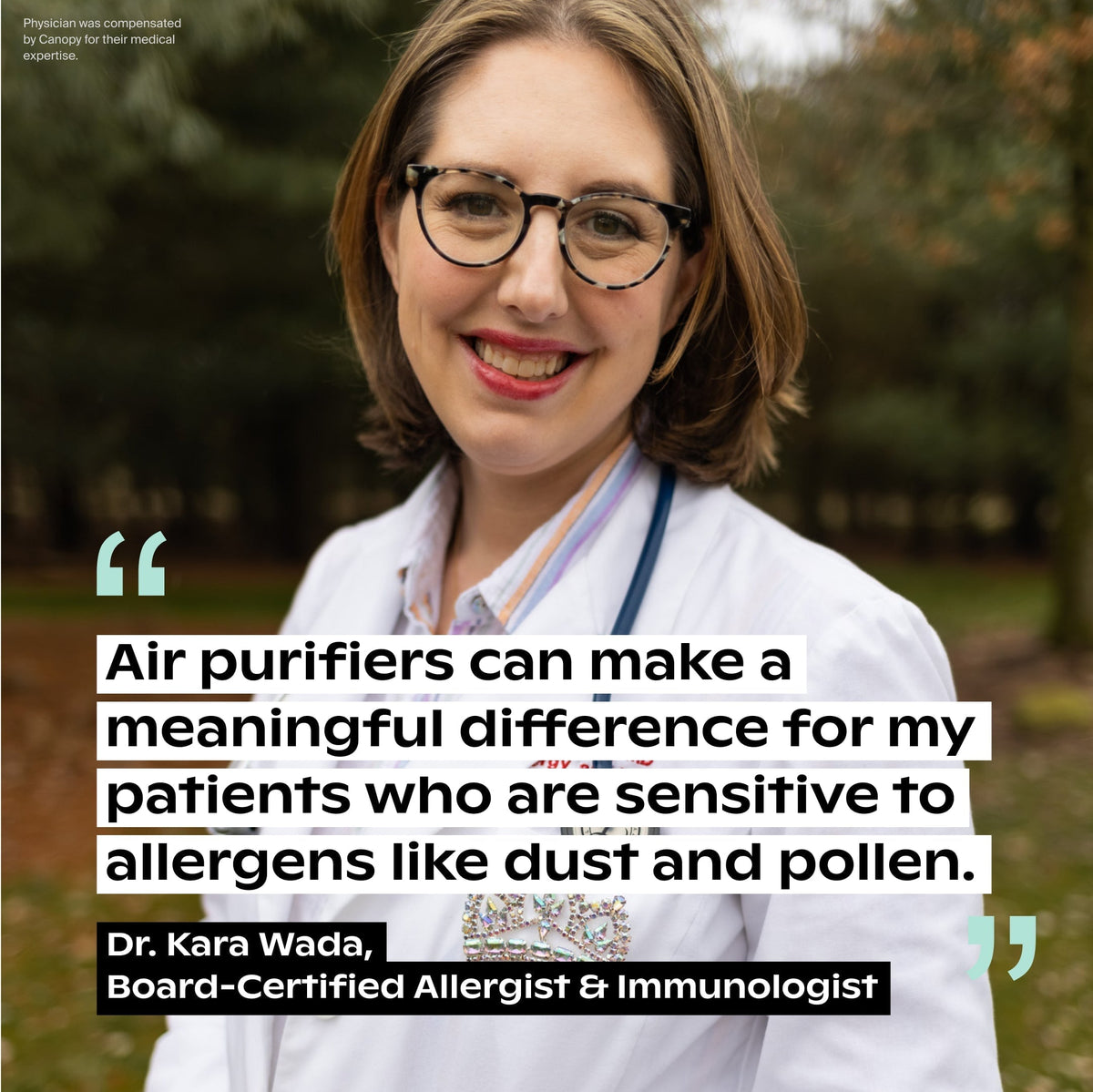 Canopy Bedside Air Purifier expert quote graphic
