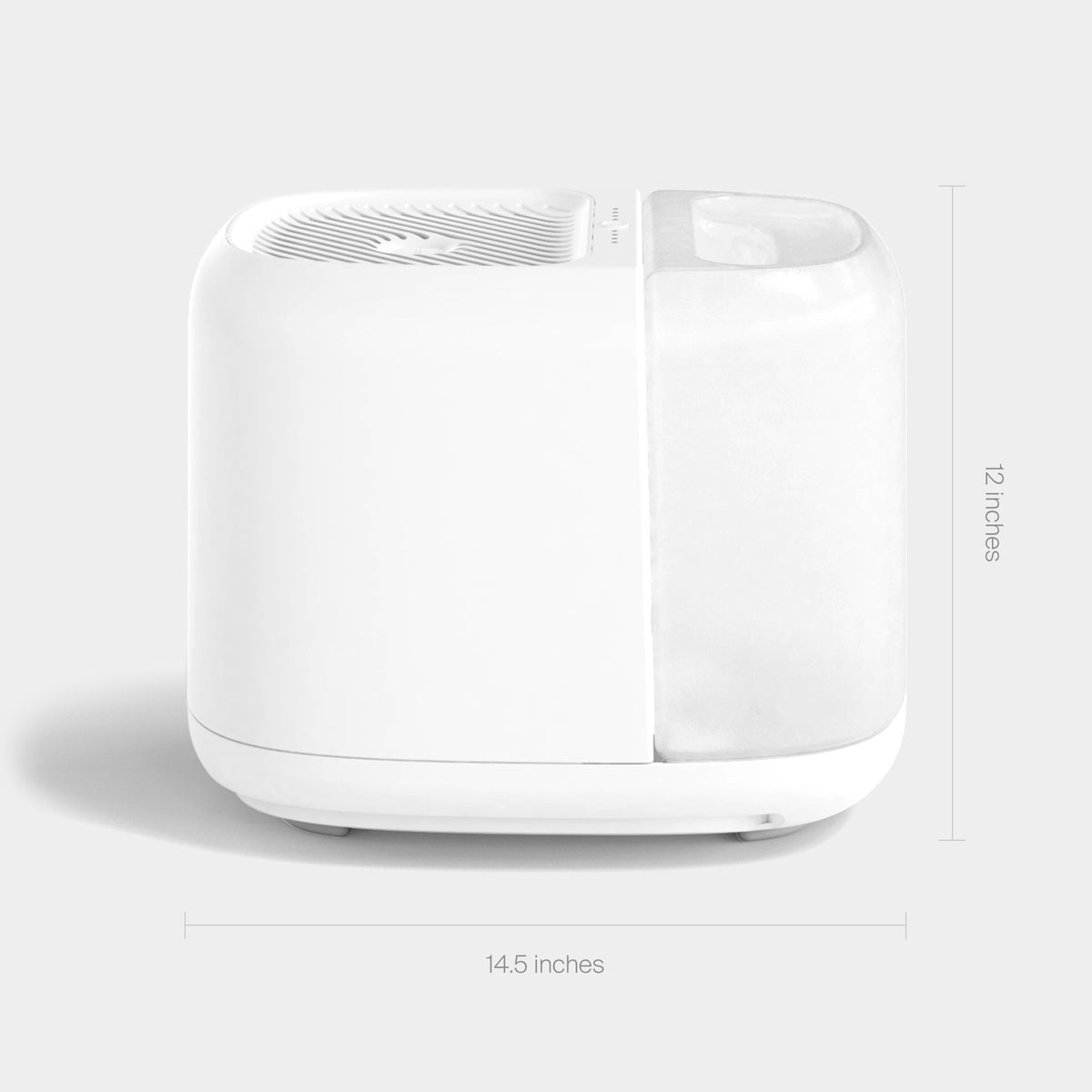 Canopy large room mist-free anti-microbial humidifier in crisp white finish