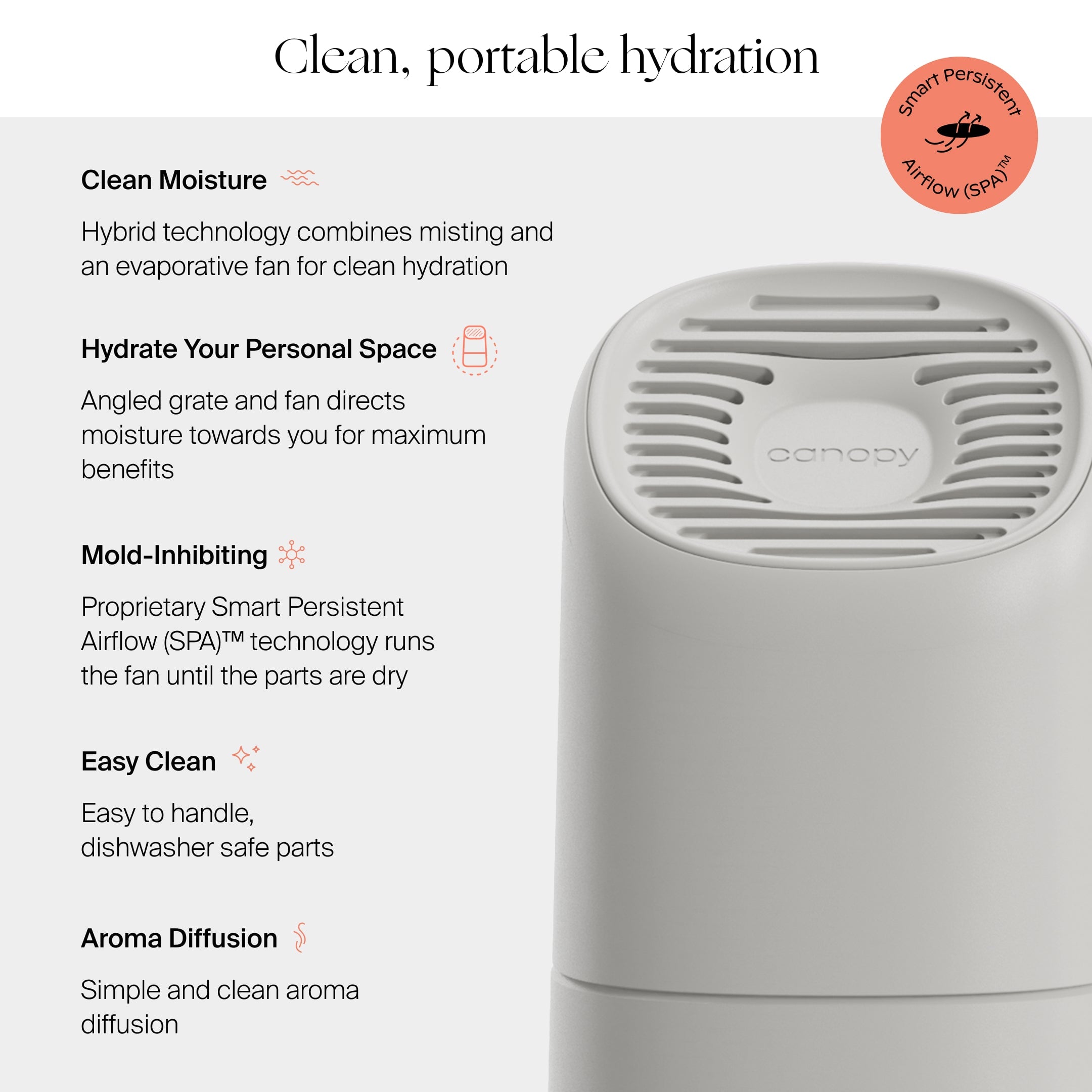 Canopy Portable Humidifier - Features