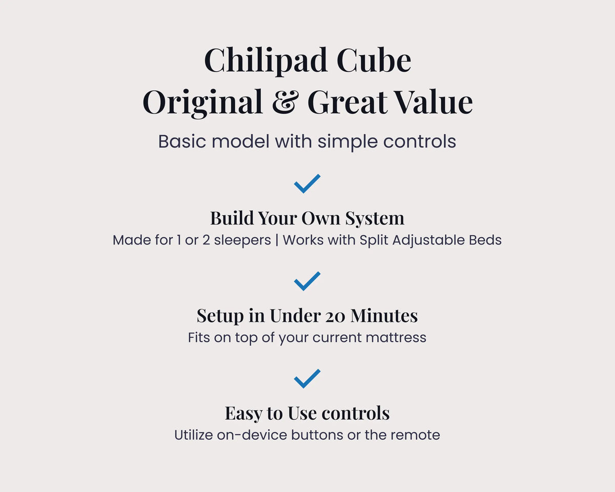 Product description of Chilipad Cube with features listed on a white background