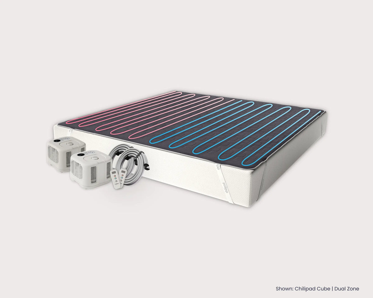 Chilled pad cube with cooling units on a white background