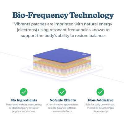 Close-up view of Vibrants Bio-Frequency Good Night patch applied on skin