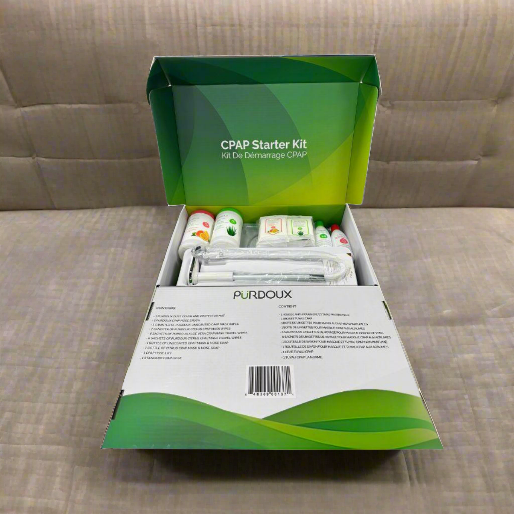 Complete CPAP starter kit accessories neatly laid out for sleep therapy maintenance
