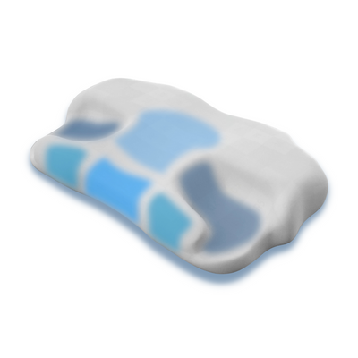 Close-up texture of cooling contour memory foam and fabric on cpaphero CPAP comfort pillow