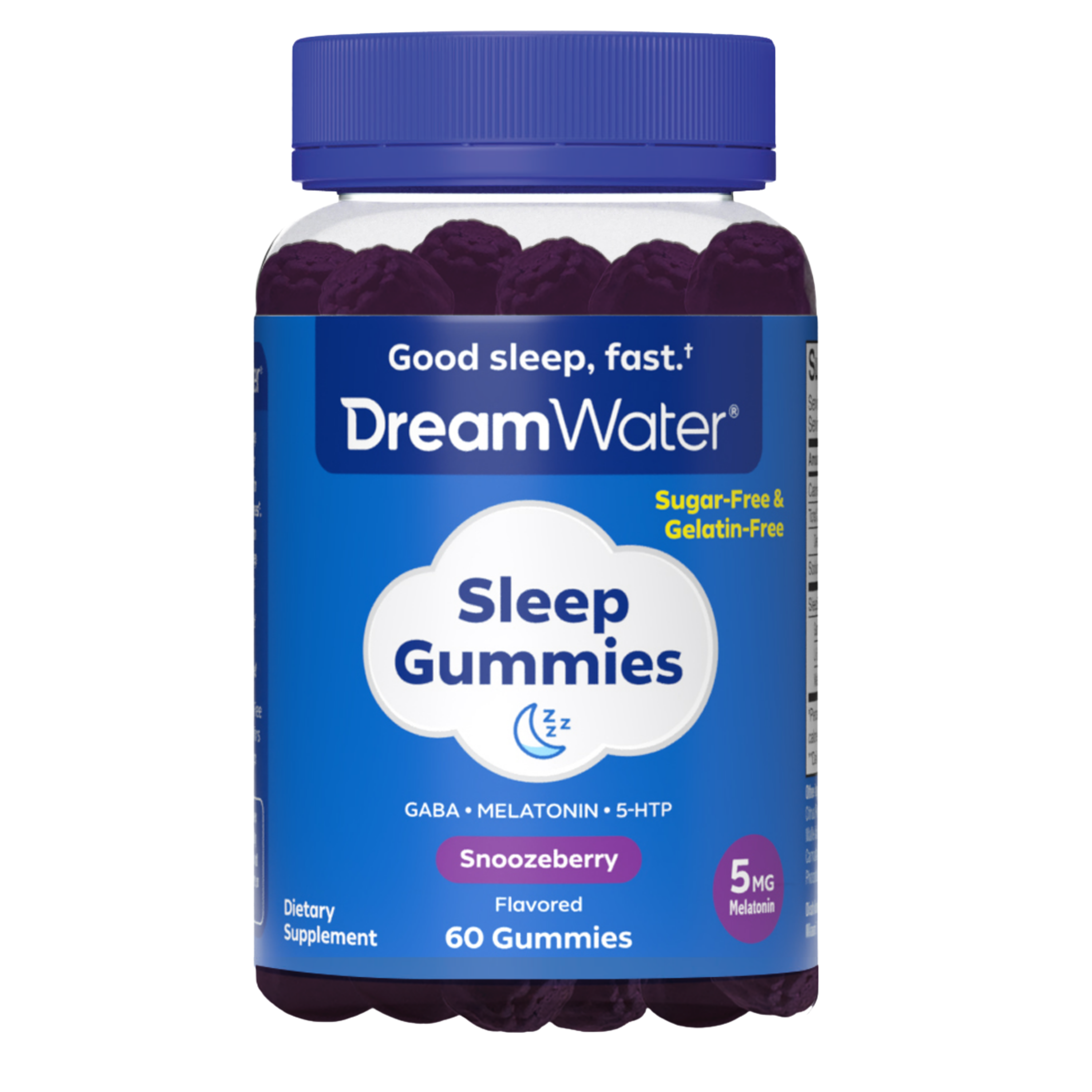 DreamWater Sleep Gummies - 60 Count Bottle in Snoozeberry Flavor