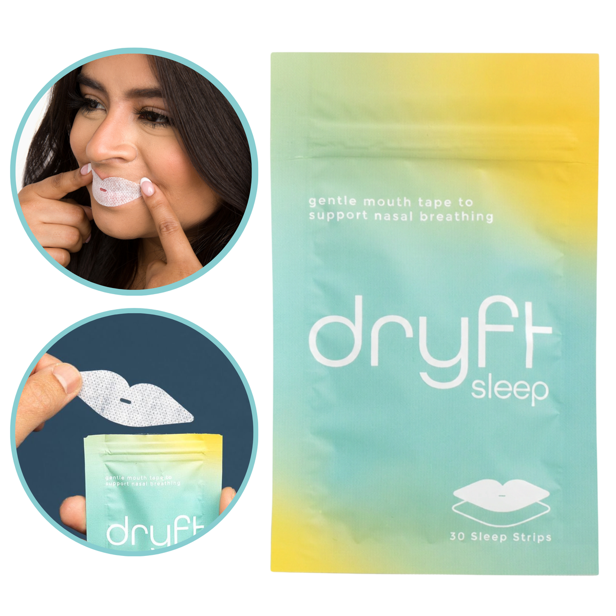 Dryft Sleep hypoallergenic gentle mouth tape designed for sensitive skin and snore reduction