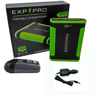 EXP48PRO APEX CPAP battery connected to a Breas travel CPAP