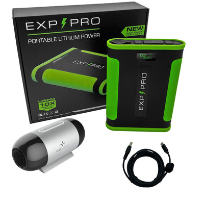EXP48PRO APEX CPAP battery connected to a React Health travel PAP
