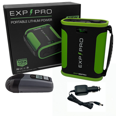EXP96PRO APEX CPAP battery with cigarette lighter power cord for Breas Z1 and Z2