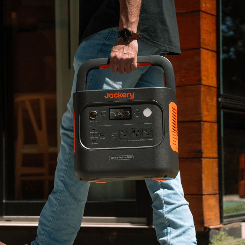 Jackery Explorer  2000 v2 Portable Power Station - Light Weight, Carried by Man