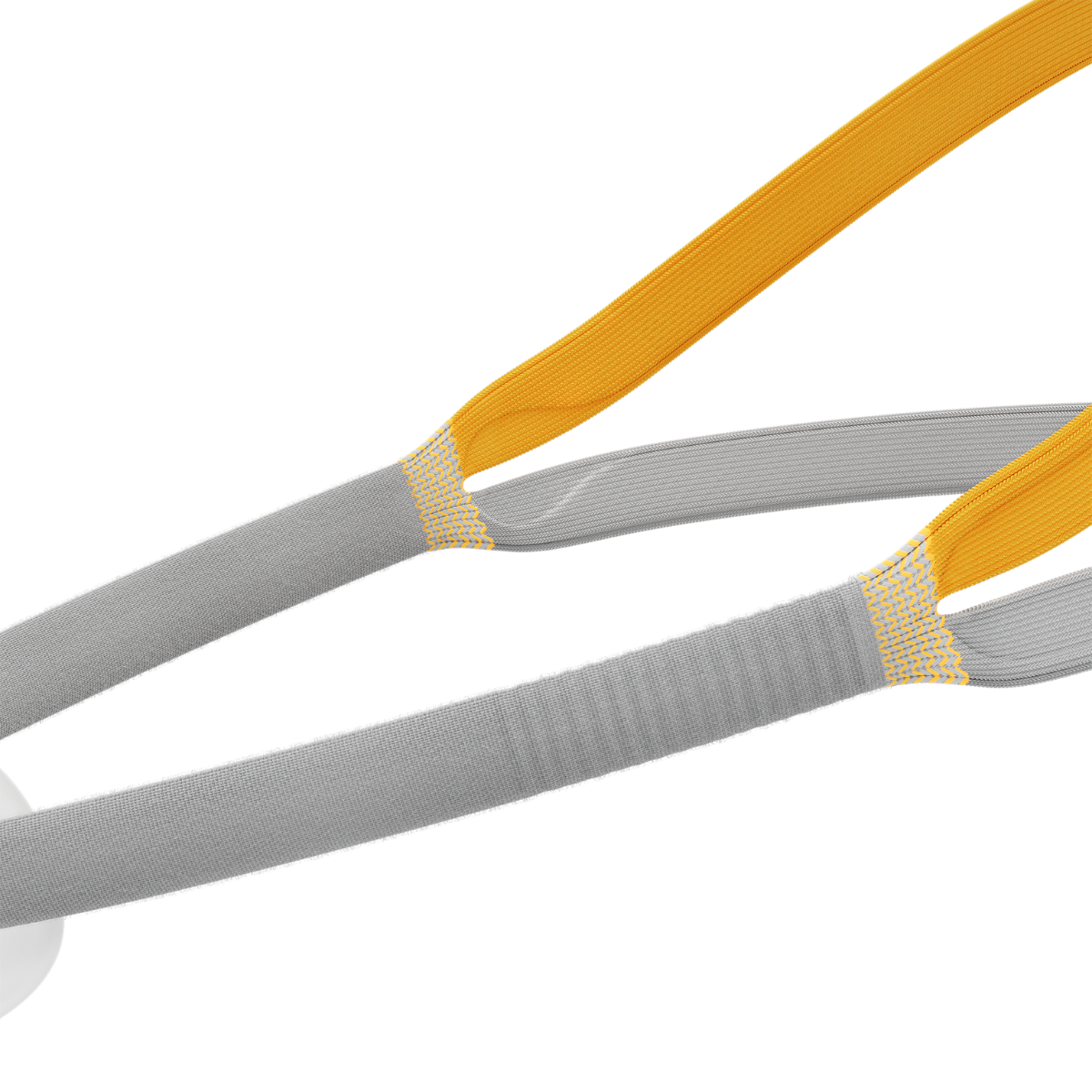 Detailed view of stretchable breathable fabric headgear on Fisher & Paykel Solo CPAP mask