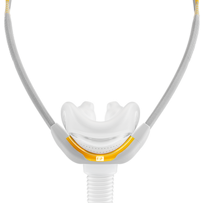 Top-down perspective of Fisher & Paykel Solo nasal CPAP mask showing minimal contact frame