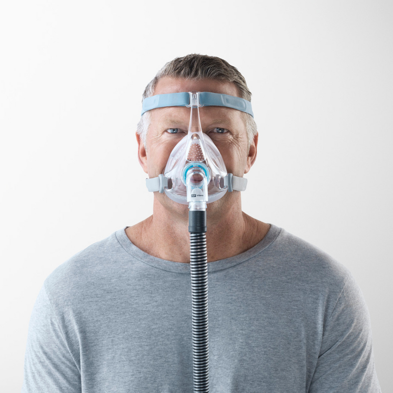 Fisher & Paykel Vitera Full-Face CPAP Mask - Worn by Male, Front View
