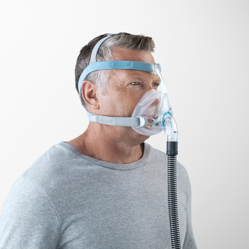Fisher & Paykel Vitera Full-Face CPAP Mask - Worn by Male, Side View