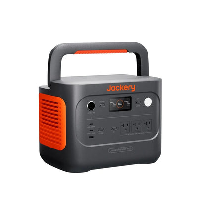 Front perspective of Jackery Solar Generator 1000 v2 portable emergency power station