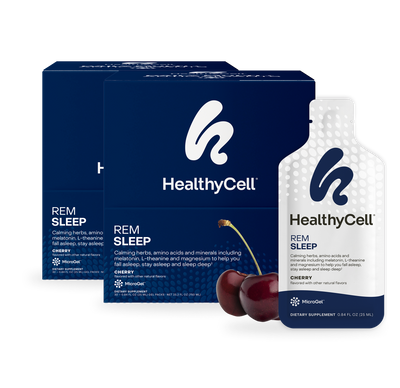 HealthyCell REM Sleep MicroGel natural sleep support, two-box 60-day supply bundle