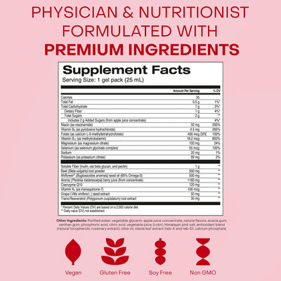 Nutritional active ingredients and antioxidant MicroGel complex in HealthyCell Heart & Vascular
