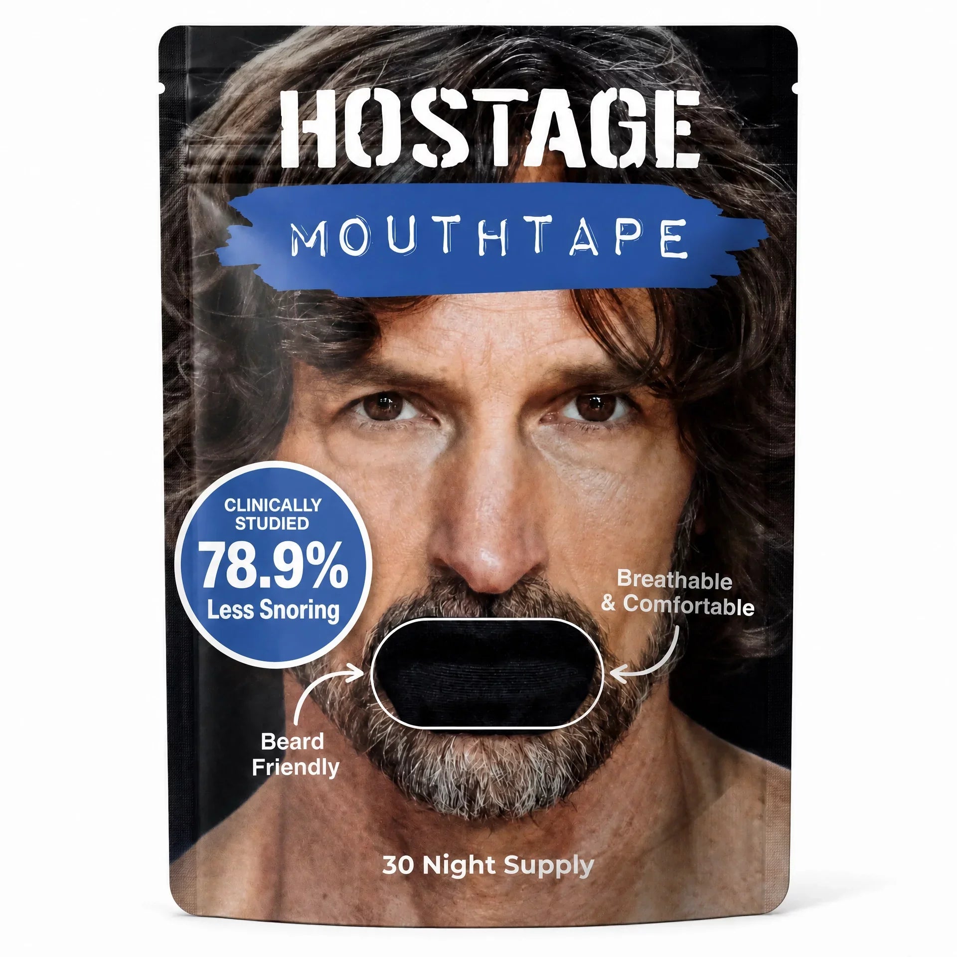 Hostage Mouth Tape - Clinically Studied 78.95 Less Snoring - 30 Night Supply