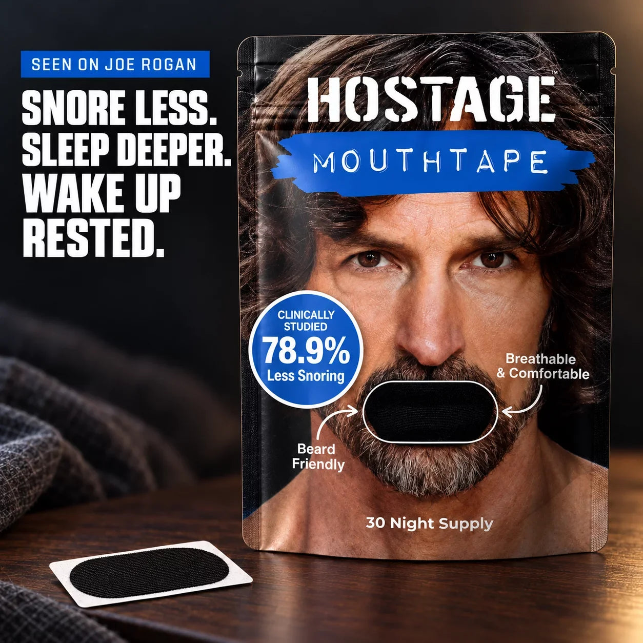 Hostage Mouth Tape extra-strength breathable mouth strip for nasal breathing during sleep
