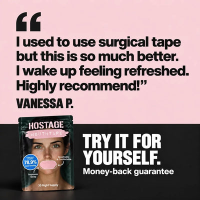 Hostage Mouth Tape customer testimonial from a woman