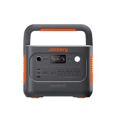 Jackery Explorer 1000 v2 portable power station with multi-port AC and DC power panel