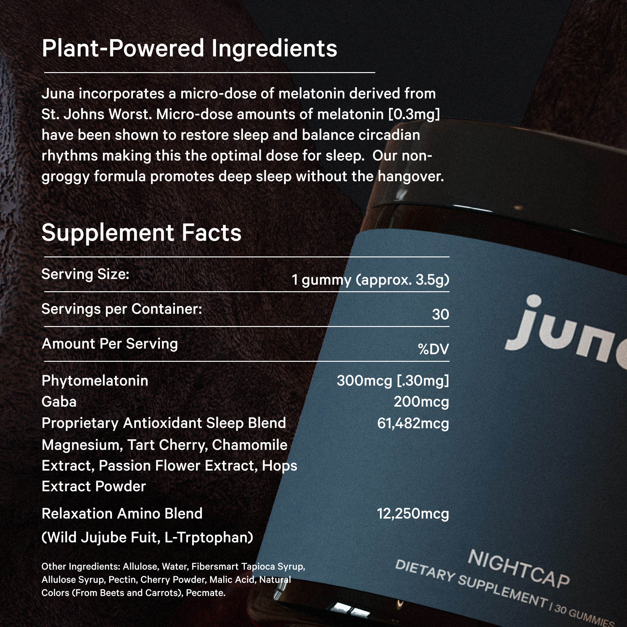 JUNA : Nightcap Gummies - Supplement Facts