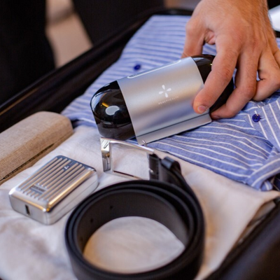 Luna TravelPAP travel CPAP machine packed in a suitcase