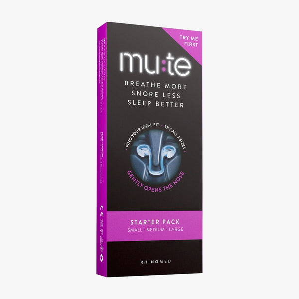 Mute product packaging on a white background