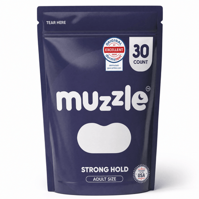 Muzzle adult extra-strength mouth tape in Full Seal solid configuration without vent hole