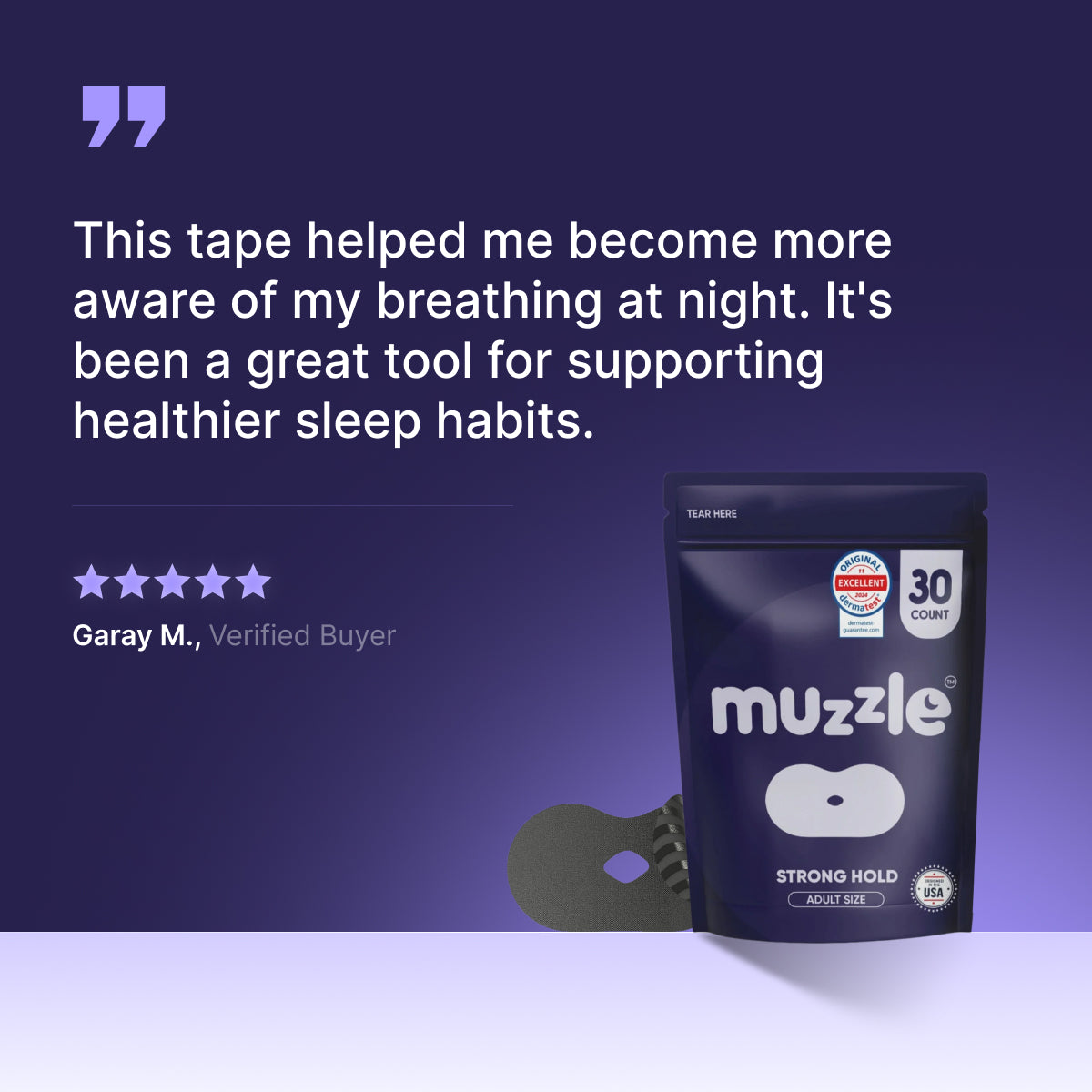 Muzzle® Mouth Tape for Adults (Strong Hold) - Heartstrong Sleep