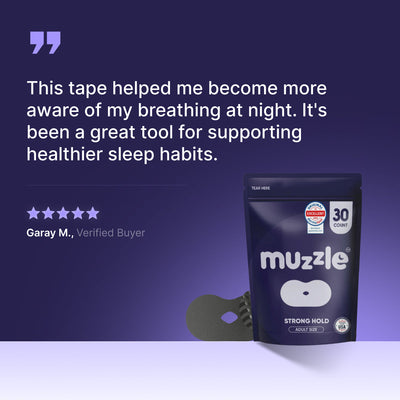 Customer review sharing snoring relief and partner satisfaction using Muzzle mouth tape