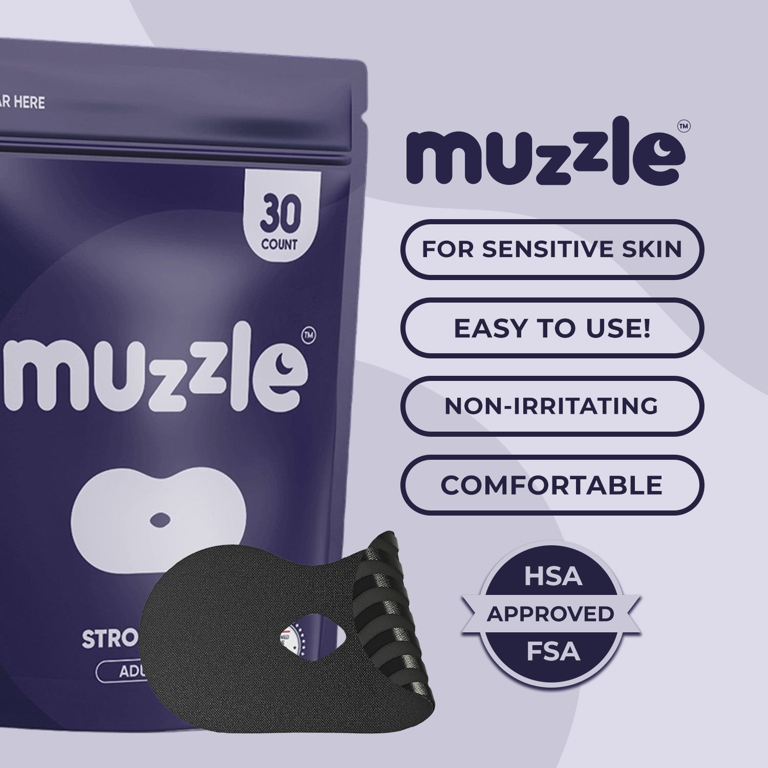 Muzzle® Mouth Tape for Adults (Strong Hold) - Heartstrong Sleep