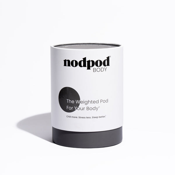 Nodpod BODY weighted pod blanket in modern elephant gray for full-body calming pressure