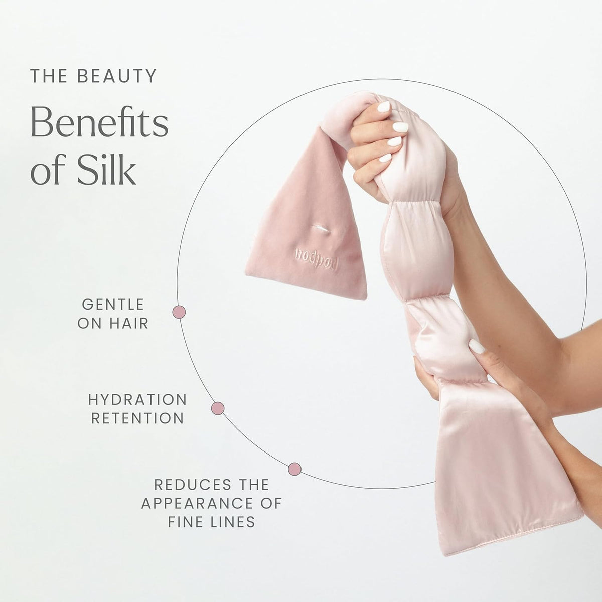 Nodpod Mineralized Silk weighted sleep mask in Petal