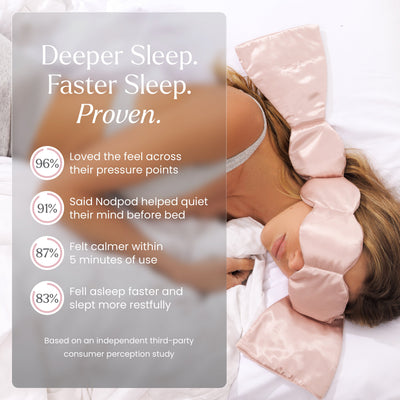 Nodpod Mineralized Silk weighted sleep mask in Petal