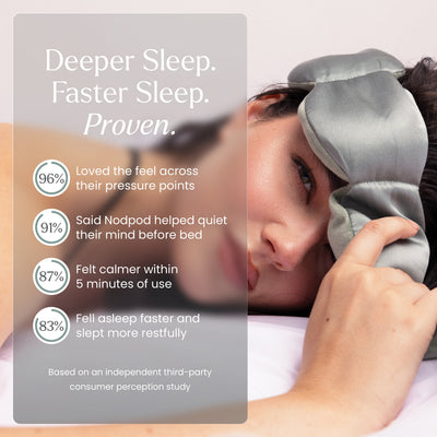 Nodpod Mineralized Silk weighted sleep mask in Willow