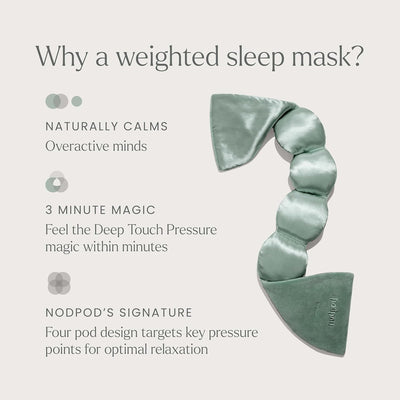 Nodpod Mineralized Silk weighted sleep mask in Willow