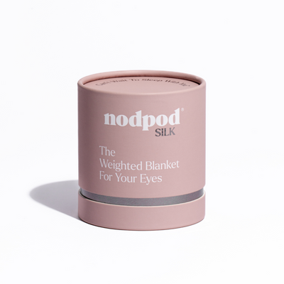 Nodpod mineralized silk weighted sleep mask in refreshing petal pink color