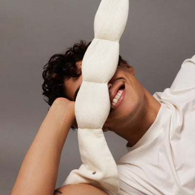 Nodpod weighted sleep mask, worn during a nap
