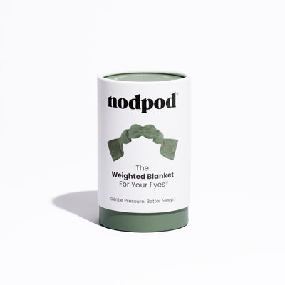 Nodpod weighted eye mask folded in compact travel configuration