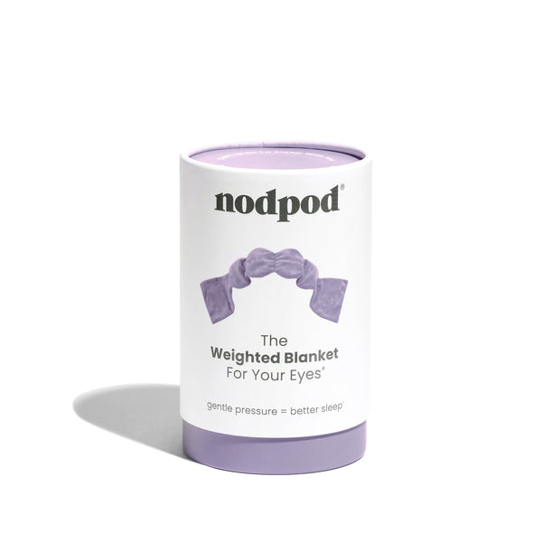 Nodpod original weighted sleep mask in gentle wisteria purple laid flat