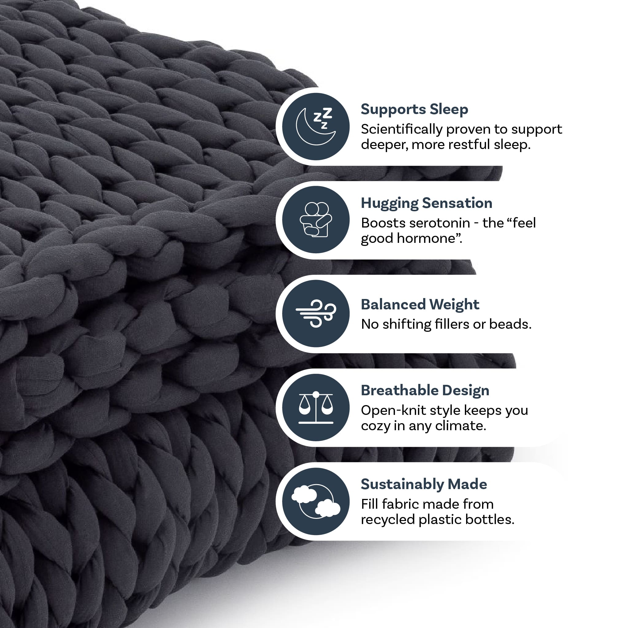 Nuzzie : Knit Weighted Blanket - Heartstrong Sleep